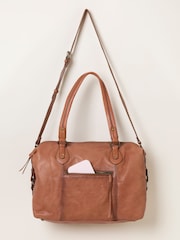 FatFace Chestnut Brown Leather Shoulder Bag - Image 2 of 3