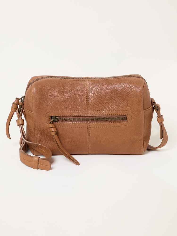 Kasztanowobrązowy - FatFace Maya Leather Crossbody Bag - Obraz 1 z 3