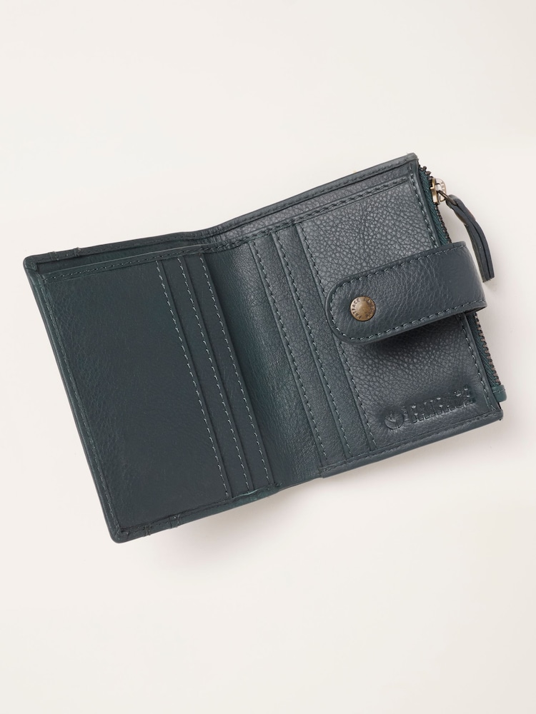 FatFace Teal Blue Leather Cardholder - Image 2 of 3 FatFace Teal Blue Leather Cardholder - Image 2 of 3