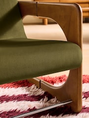 MADE.COM Olive Velvet Dual Accent Chair - Image 3 of 5