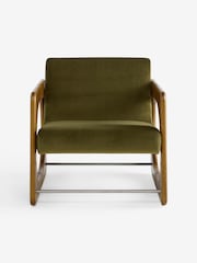 MADE.COM Olive Velvet Dual Accent Chair - Image 4 of 5