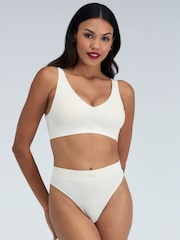 Boux Avenue Cream Seamless Ruche Bra & Knickers Set - Image 2 of 6