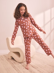 Choklad Brun - 1 Pack Knapphål genom pyjamasen (3-16år) - Bild 1 av 4