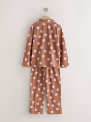 Chocolate Brown 1 Pack Button through Pyjamas (3-16yrs) - Image 6 of 8