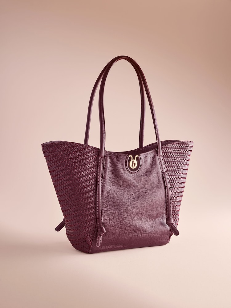 Burgundijas sarkanā rafija - B by Ted Baker iepirkumu soma - Attēls 1 no 5 Burgundijas sarkanā rafija - B by Ted Baker iepirkumu soma - Attēls 1 no 5