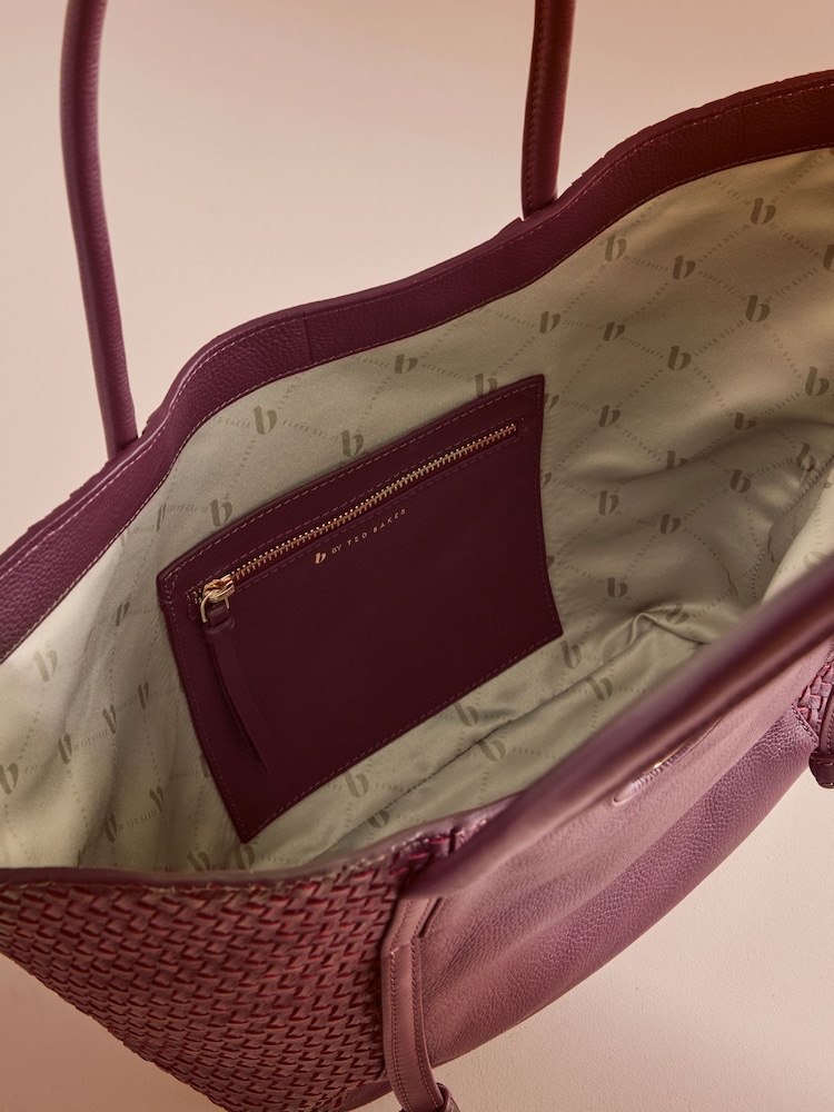 Burgundijas sarkanā rafija - B by Ted Baker iepirkumu soma - Attēls 5 no 5 Burgundijas sarkanā rafija - B by Ted Baker iepirkumu soma - Attēls 5 no 5