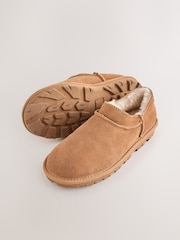 Tan Brown Suede Mini Boot Slippers - Image 3 of 5