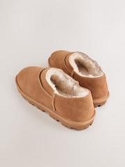 Tan Brown Suede Mini Boot Slippers - Image 4 of 5