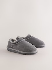 Grey Suede Mini Boot Slippers - Image 2 of 6