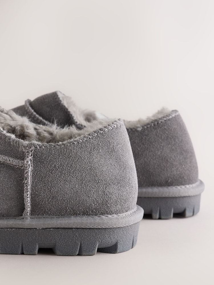 Grey Suede Mini Boot Slippers - Image 6 of 6 Grey Suede Mini Boot Slippers - Image 6 of 6