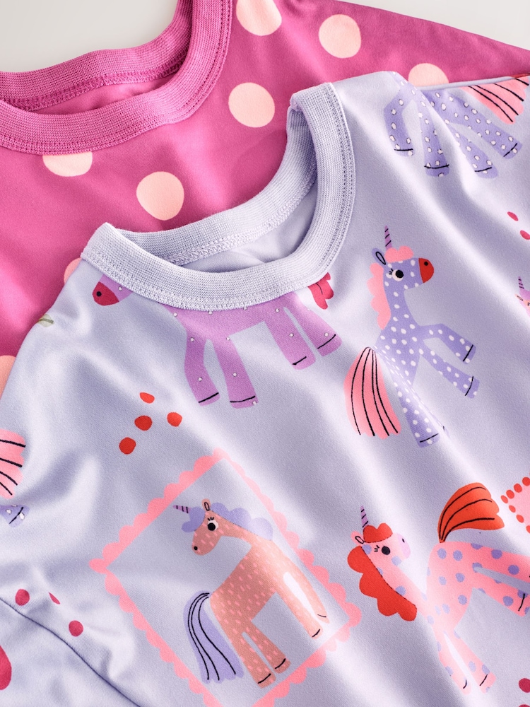 Pink/Lilac Purple Nighties 2 Pack (2-16yrs) - Image 8 of 8