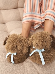 Tan Brown Mini Boot Slippers - Image 1 of 8