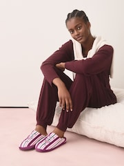 Ягідно-червоний - Plush Mule Printed Slippers - Image 3 of 5
