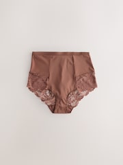 Black/Chocolate Nude High Waist Brief Tummy Control Light Shaping Knickers 2 Pack - Image 2 of 5