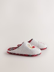 Cream/Red Charlie Mule Borg Slippers - Image 2 of 5