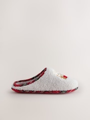 Cream/Red Charlie Mule Borg Slippers - Image 3 of 5