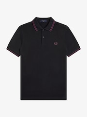 Fred Perry Black/Purple Tipped Short Sleeve Polo Shirt - Image 3 of 4