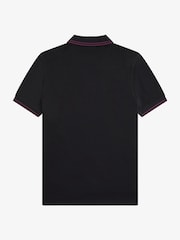 Fred Perry Black/Purple Tipped Short Sleeve Polo Shirt - Image 4 of 4