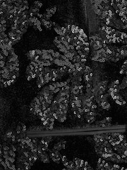 Black Sequin Cotton Velvet Waistcoat - Image 8 of 9