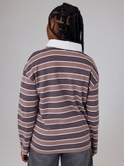 smALLSAINTS Multi Script Logo Stripe Collared Rugby Shirt - Image 3 of 8