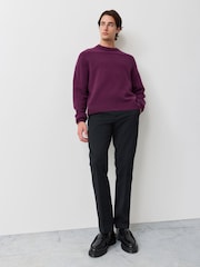 Fred Perry Purple Saddle Sleeve Jumper - Image 2 of 6