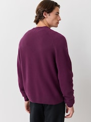 Fred Perry Purple Saddle Sleeve Jumper - Image 3 of 6