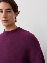 Fred Perry Purple Saddle Sleeve Jumper - Image 4 of 6