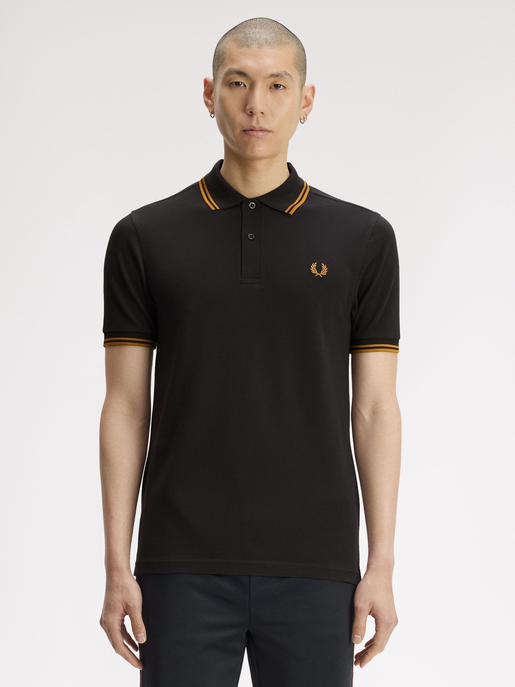 Fred Perry Men's Black Grey Polo Shirt - Size 44 - Image 2