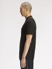 Grau - Fred Perry Kurzarm-Poloshirt mit Zierstreifen - Bild 2 von 5