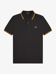 Grau - Fred Perry Kurzarm-Poloshirt mit Zierstreifen - Bild 4 von 5