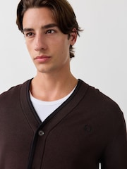 Fred Perry Brown Classic Cardigan - Image 4 of 6