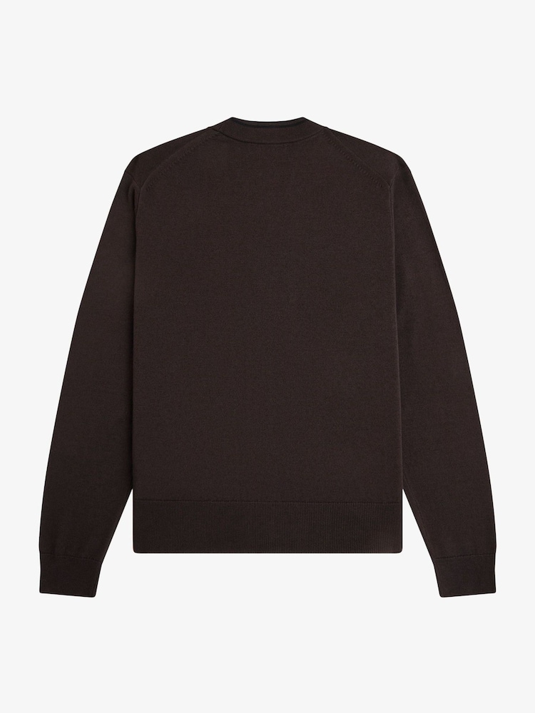 Fred Perry Brown Classic Cardigan - Image 6 of 6