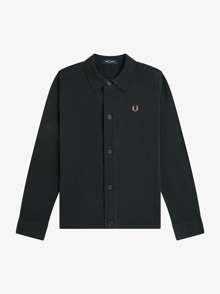 Vert - Surchemise Fred Perry en maille - Image 1 de 1