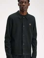 Fred Perry Green Knitted Overshirt - Image 3 of 5