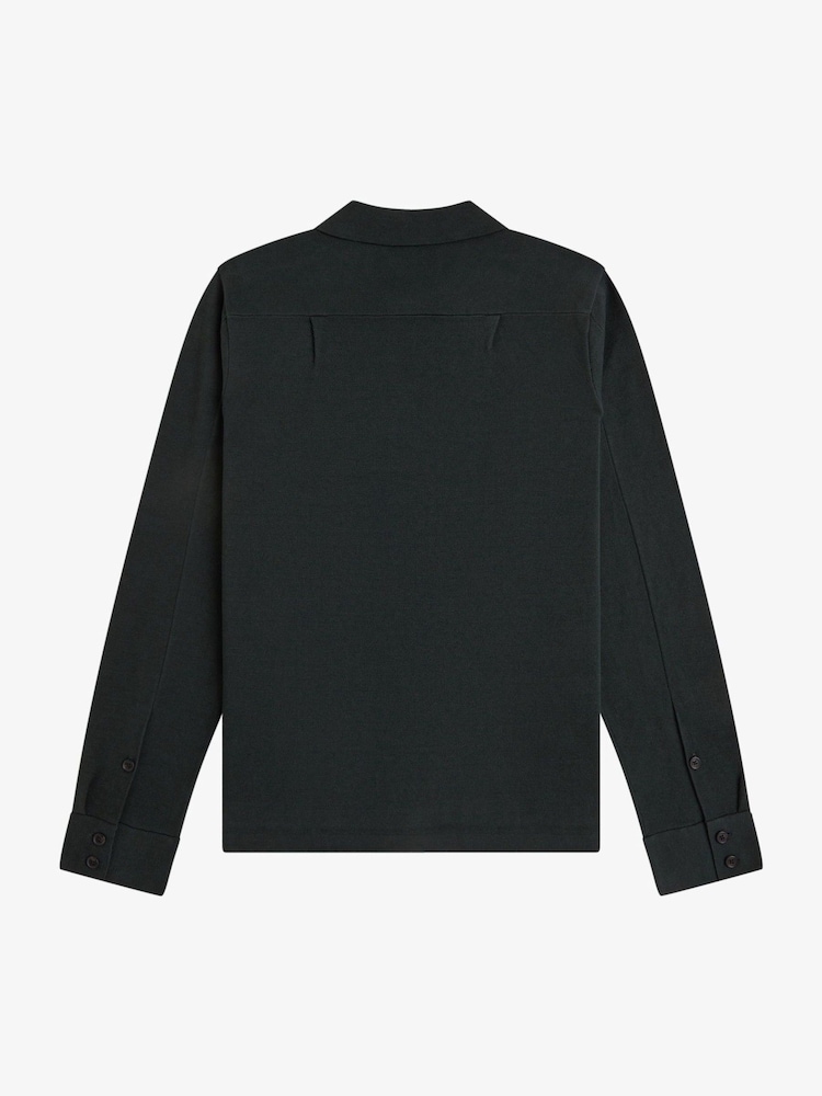 Fred Perry Green Knitted Overshirt - Image 5 of 5