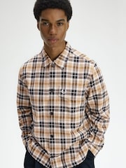 Fred Perry Natural Textured Check Overshirt - Image 1 of 4