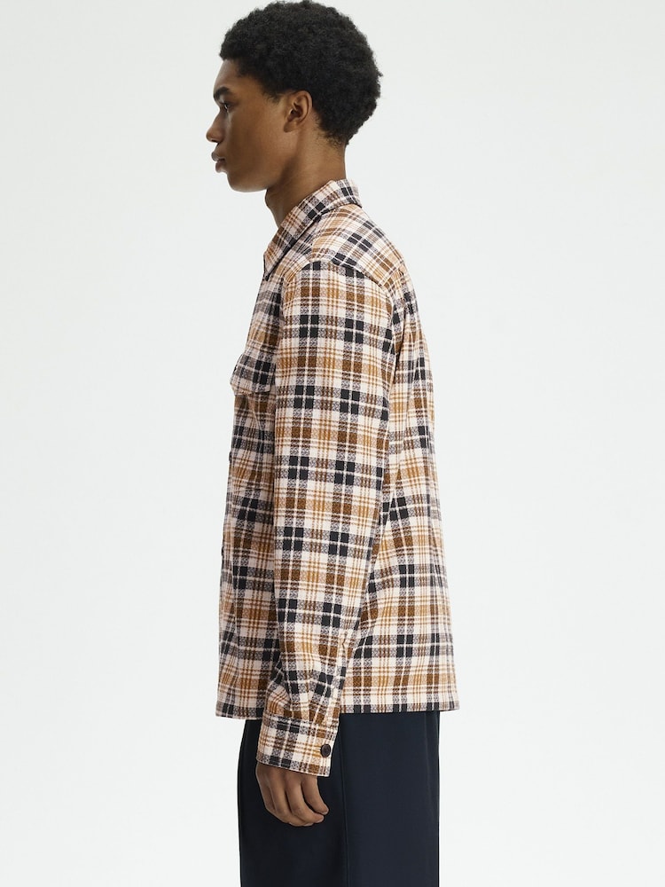 Fred Perry Natural Textured Check Overshirt - Image 2 of 4