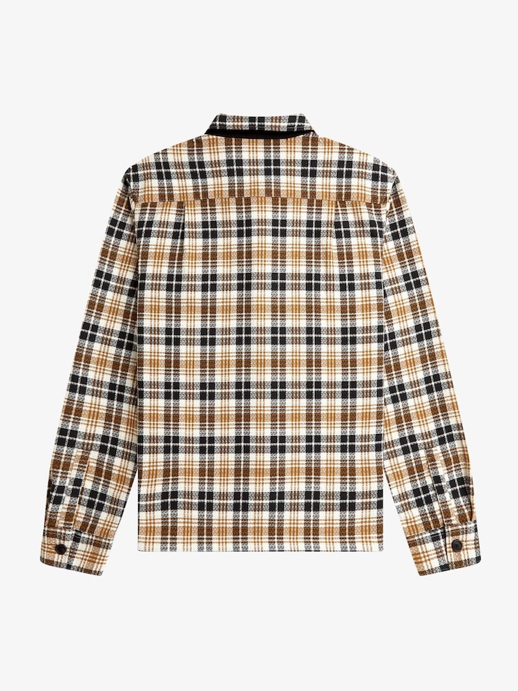 Fred Perry Natural Textured Check Overshirt - Image 4 of 4