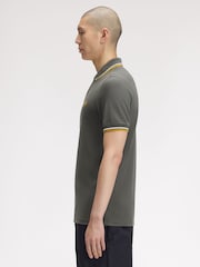 Fred Perry Charcoal Grey Tipped Short Sleeve Polo Shirt - Image 2 of 5