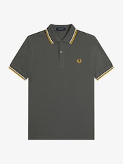 Fred Perry Charcoal Grey Tipped Short Sleeve Polo Shirt - Image 4 of 5