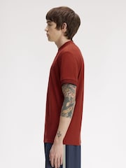 Fred Perry Orange Mesh Cuff Tshirt - Image 2 of 5
