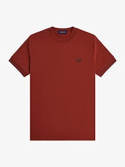 Fred Perry Orange Mesh Cuff Tshirt - Image 4 of 5