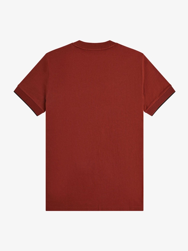 Fred Perry Orange Mesh Cuff Tshirt - Image 5 of 5
