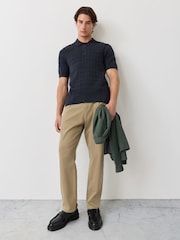 Fred Perry Blue Pointelle Knitted Shirt - Image 2 of 6