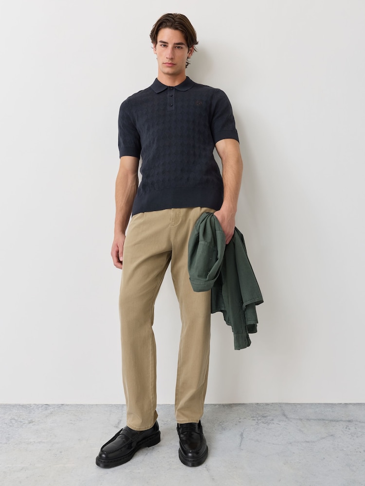 Fred Perry Blue Pointelle Knitted Shirt - Image 2 of 6