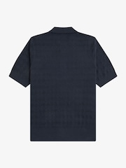 Fred Perry Blue Pointelle Knitted Shirt - Image 6 of 6