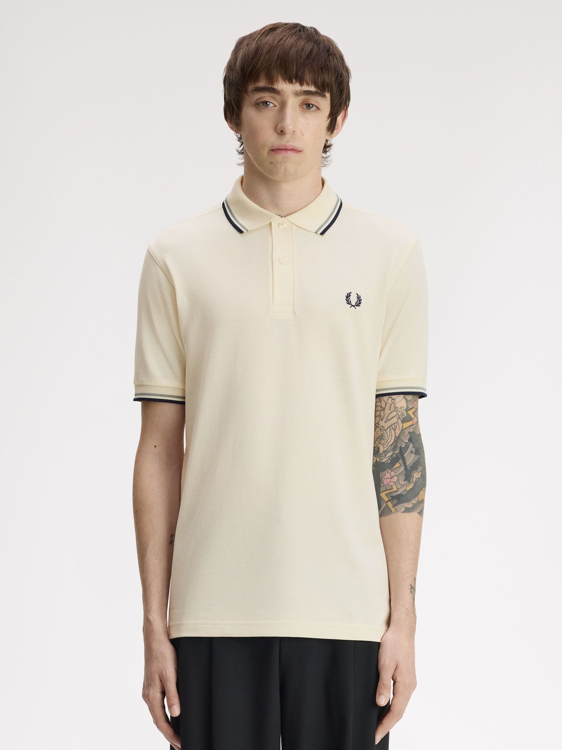 Fred Perry - Men - Twin Tipped Polo Shirt - XXL - White - Image 4