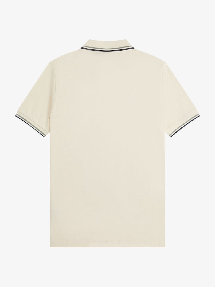 Fred Perry Natural Tipped Short Sleeve Polo Shirt - Image 5 of 5 Fred Perry Natural Tipped Short Sleeve Polo Shirt - Image 5 of 5