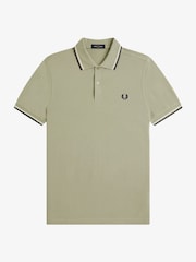 Fred Perry Pale Green Tipped Short Sleeve Polo Shirt - Image 5 of 6