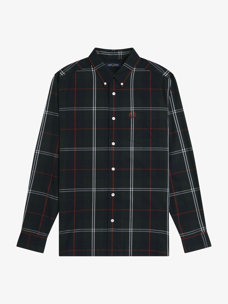 Fred Perry Green Poplin Tartan Shirt - Image 1 of 1